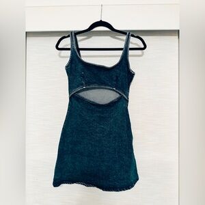 Zara Denim Mini Cutout Dress